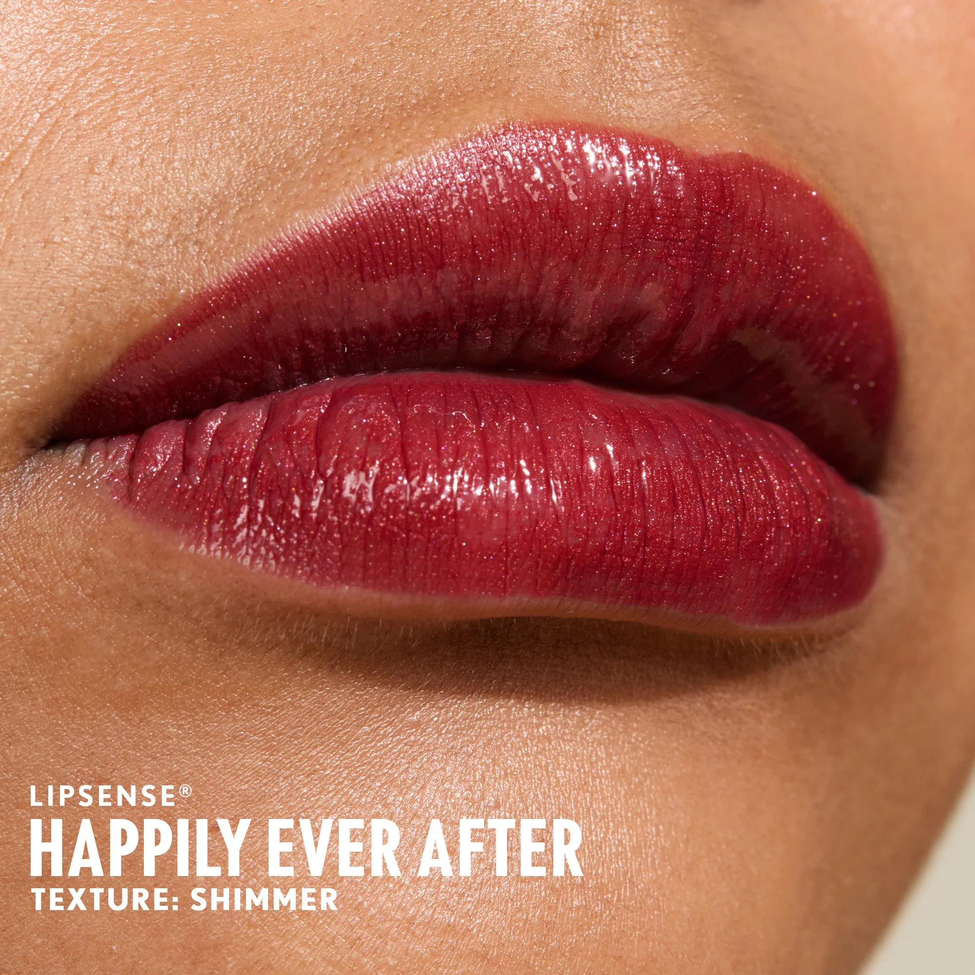 リップ Happily Ever After LipSense - Cool Ruby Red with Gold Shimmer